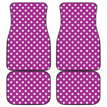 Purple And White Polka Dot Pattern Print Front and Back Car Floor Mats