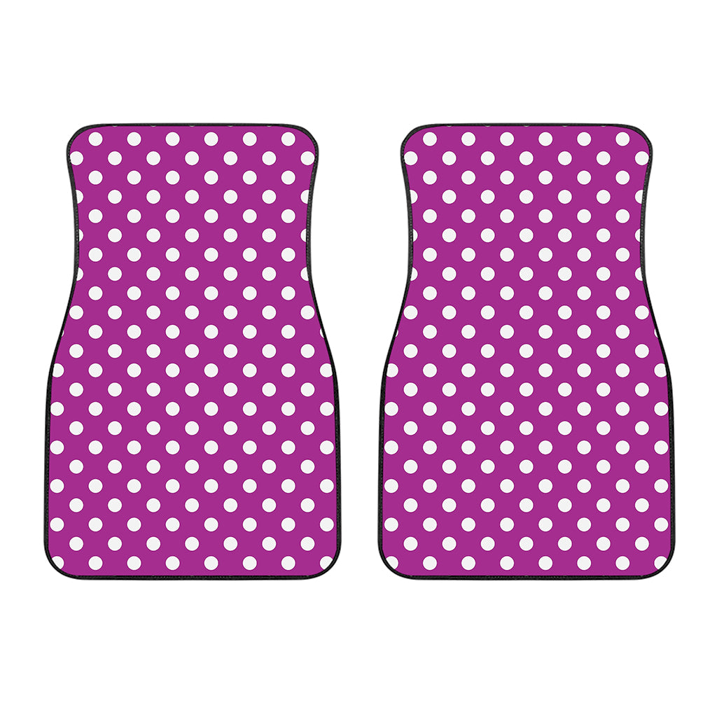 Purple And White Polka Dot Pattern Print Front Car Floor Mats