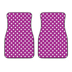 Purple And White Polka Dot Pattern Print Front Car Floor Mats