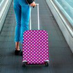 Purple And White Polka Dot Pattern Print Luggage Cover