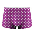 Purple And White Polka Dot Pattern Print Men's Boxer Briefs