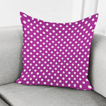 Purple And White Polka Dot Pattern Print Pillow Cover