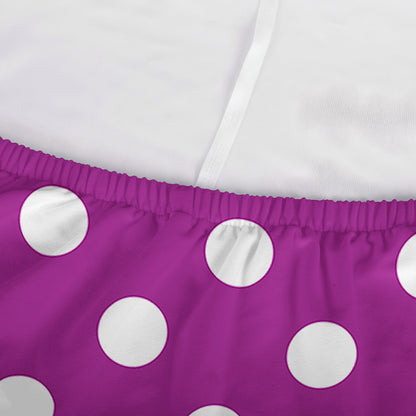 Purple And White Polka Dot Pattern Print Sofa Cover