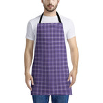 Purple And White Tattersall Print Apron
