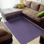 Purple And White Tattersall Print Area Rug