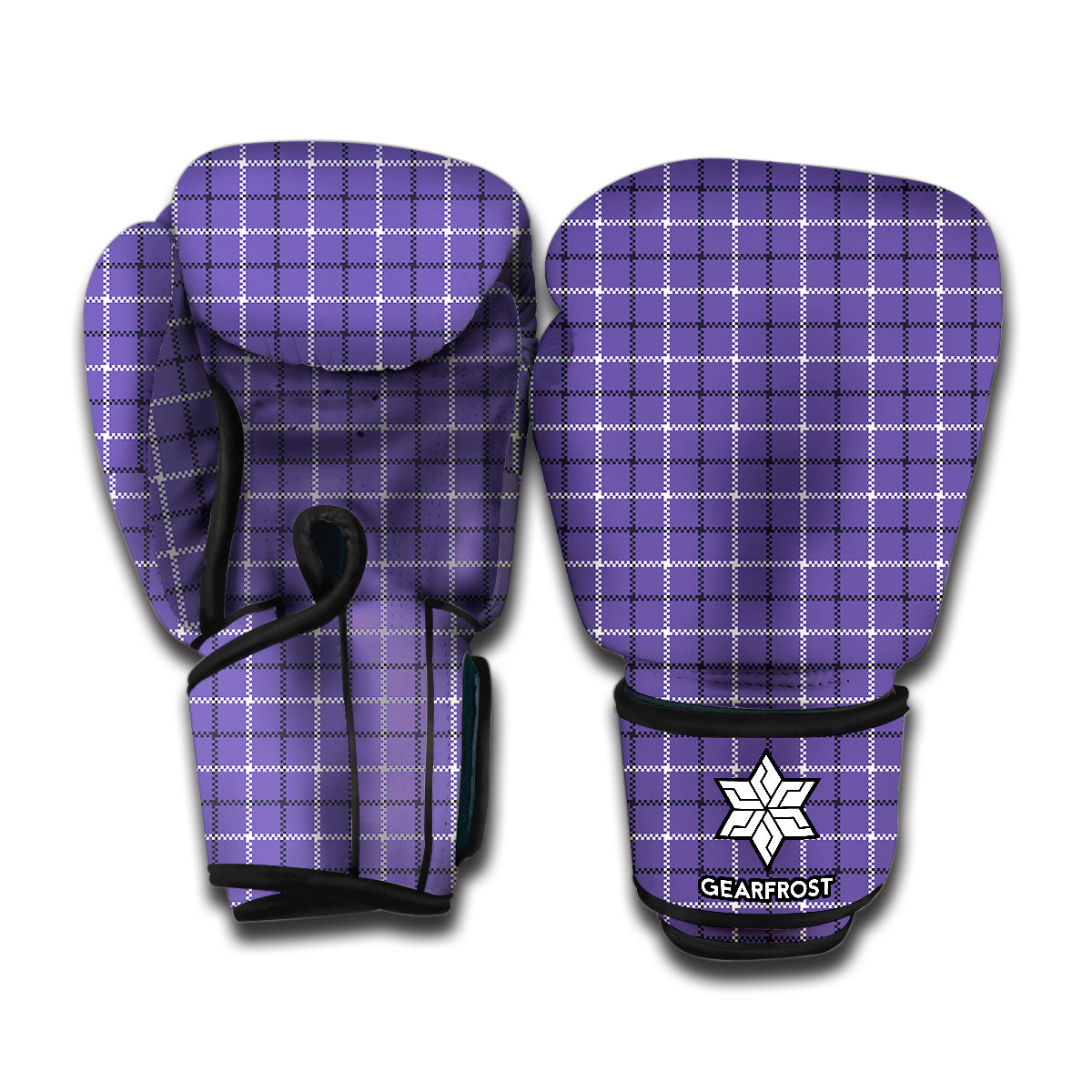 Purple And White Tattersall Print Boxing Gloves