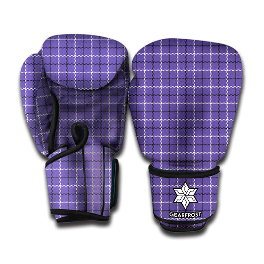 Purple And White Tattersall Print Boxing Gloves