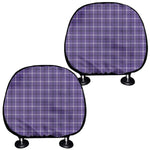 Purple And White Tattersall Print Car Headrest Covers
