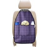 Purple And White Tattersall Print Car Seat Organizers
