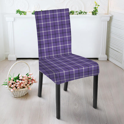 Purple And White Tattersall Print Dining Chair Slipcover