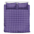 Purple And White Tattersall Print Duvet Cover Bedding Set