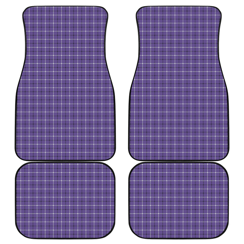 Purple And White Tattersall Print Front and Back Car Floor Mats