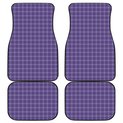 Purple And White Tattersall Print Front and Back Car Floor Mats