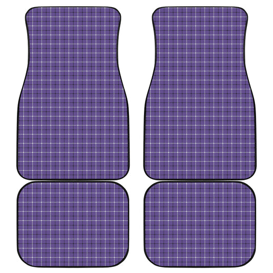 Purple And White Tattersall Print Front and Back Car Floor Mats