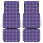Purple And White Tattersall Print Front and Back Car Floor Mats