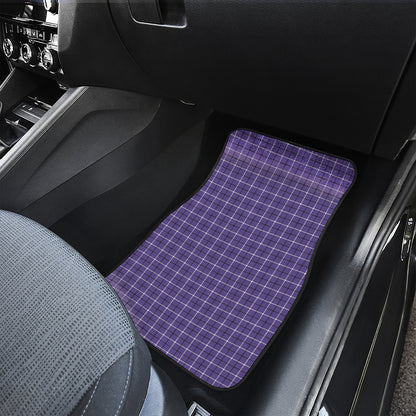 Purple And White Tattersall Print Front and Back Car Floor Mats
