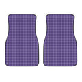 Purple And White Tattersall Print Front Car Floor Mats