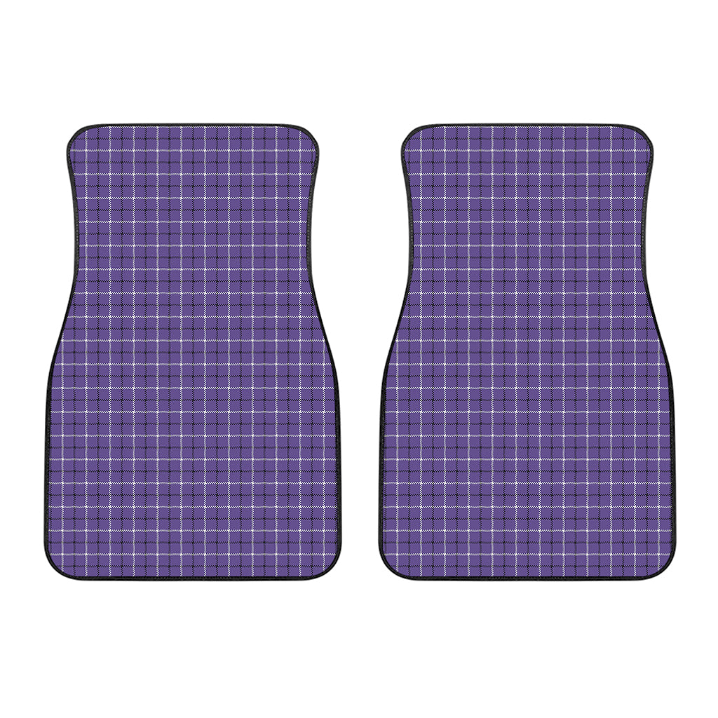 Purple And White Tattersall Print Front Car Floor Mats