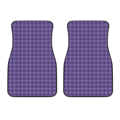 Purple And White Tattersall Print Front Car Floor Mats