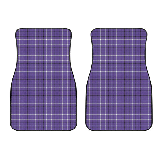 Purple And White Tattersall Print Front Car Floor Mats