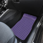 Purple And White Tattersall Print Front Car Floor Mats