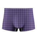 Purple And White Tattersall Print Men's Boxer Briefs
