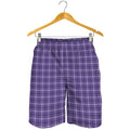Purple And White Tattersall Print Men's Shorts