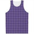 Purple And White Tattersall Print Men's Tank Top