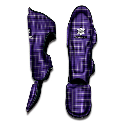 Purple And White Tattersall Print Muay Thai Shin Guard