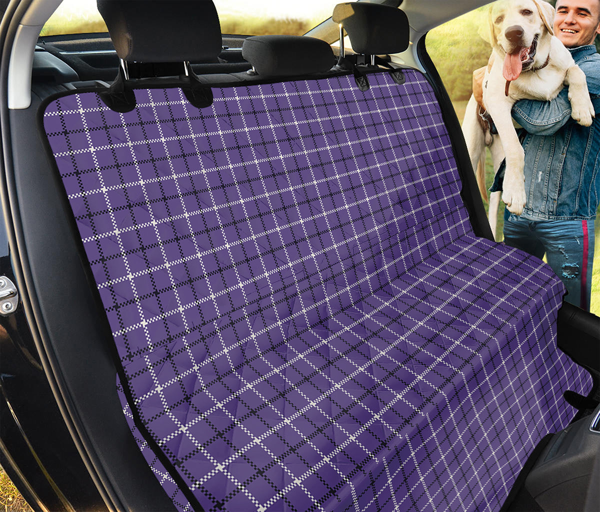 Purple And White Tattersall Print Pet Car Back Seat Cover