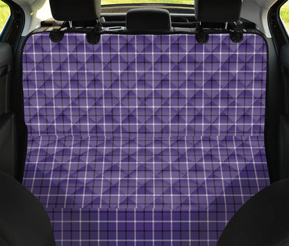 Purple And White Tattersall Print Pet Car Back Seat Cover