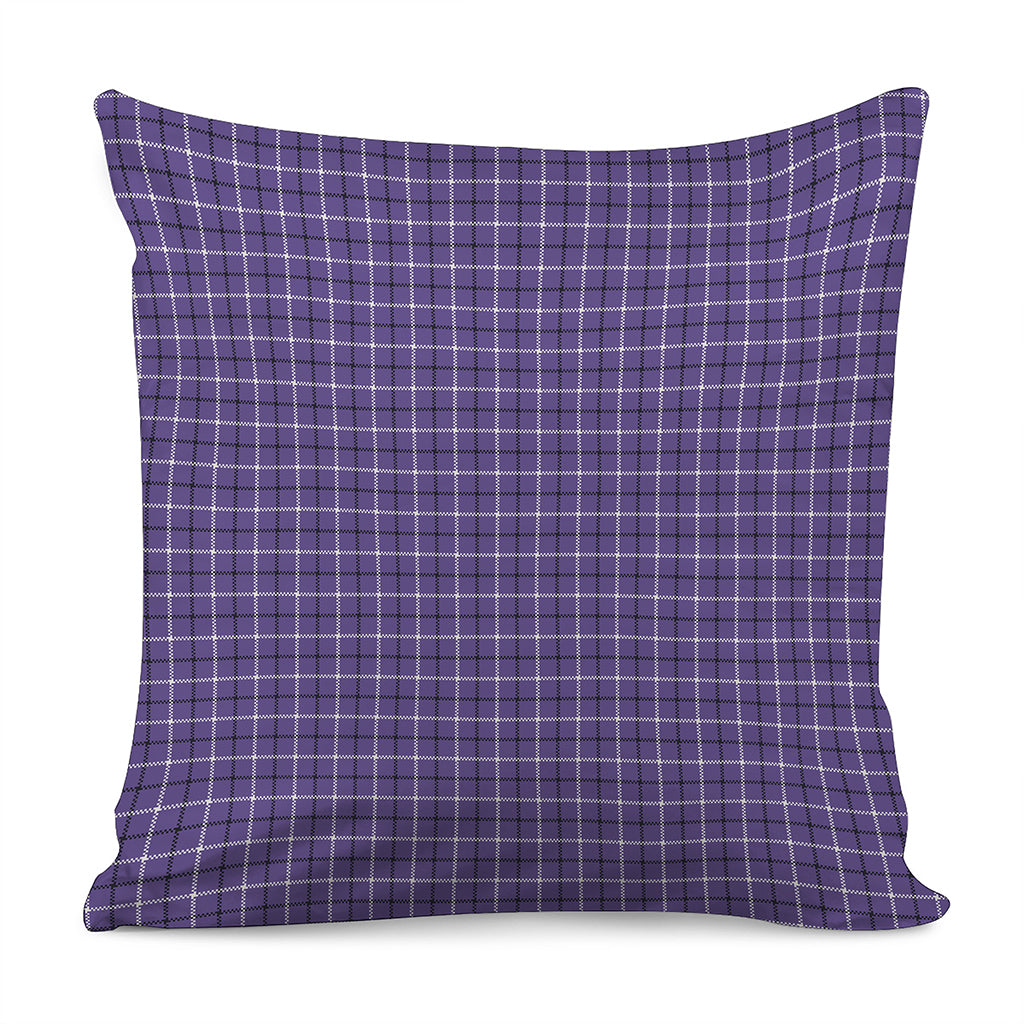 Purple And White Tattersall Print Pillow Cover
