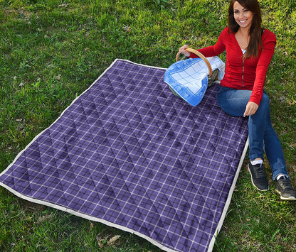 Purple And White Tattersall Print Quilt