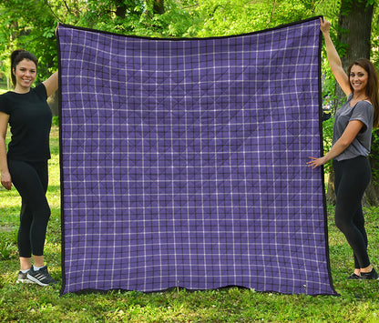 Purple And White Tattersall Print Quilt