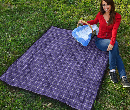 Purple And White Tattersall Print Quilt
