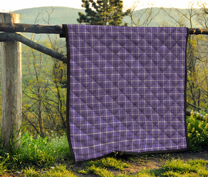 Purple And White Tattersall Print Quilt