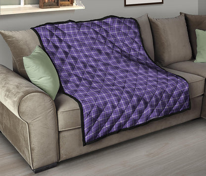 Purple And White Tattersall Print Quilt