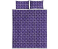 Purple And White Tattersall Print Quilt Bed Set