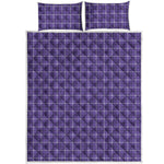 Purple And White Tattersall Print Quilt Bed Set