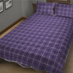 Purple And White Tattersall Print Quilt Bed Set