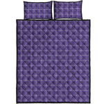 Purple And White Tattersall Print Quilt Bed Set