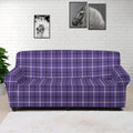 Purple And White Tattersall Print Sofa Cover