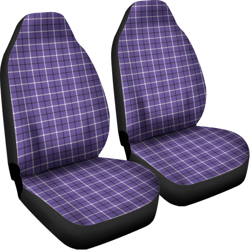 Purple And White Tattersall Print Universal Fit Car Seat Covers