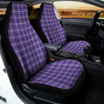 Purple And White Tattersall Print Universal Fit Car Seat Covers