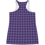 Purple And White Tattersall Print Women's Racerback Tank Top