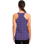 Purple And White Tattersall Print Women's Racerback Tank Top