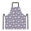 Purple And White Volleyball Print Apron