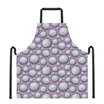 Purple And White Volleyball Print Apron