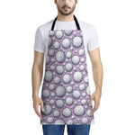 Purple And White Volleyball Print Apron
