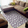 Purple And White Volleyball Print Floor Mat